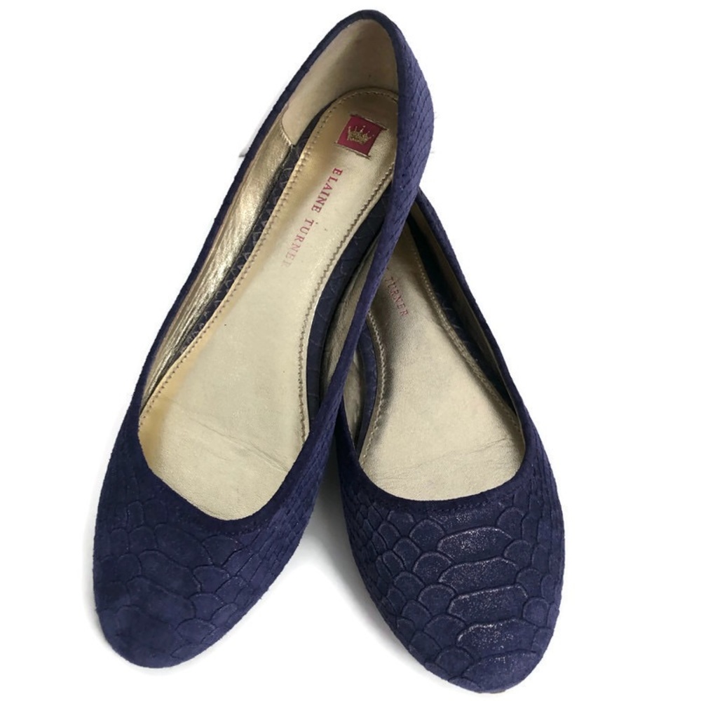 ELAINE TURNER | Purple Mermaid Gold Sparkle Flats